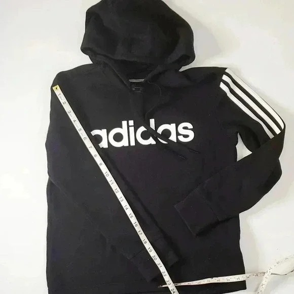 Adidas Hooded Sweetshirt Original Black& white with Graphic sz M - Picture 4 of 7